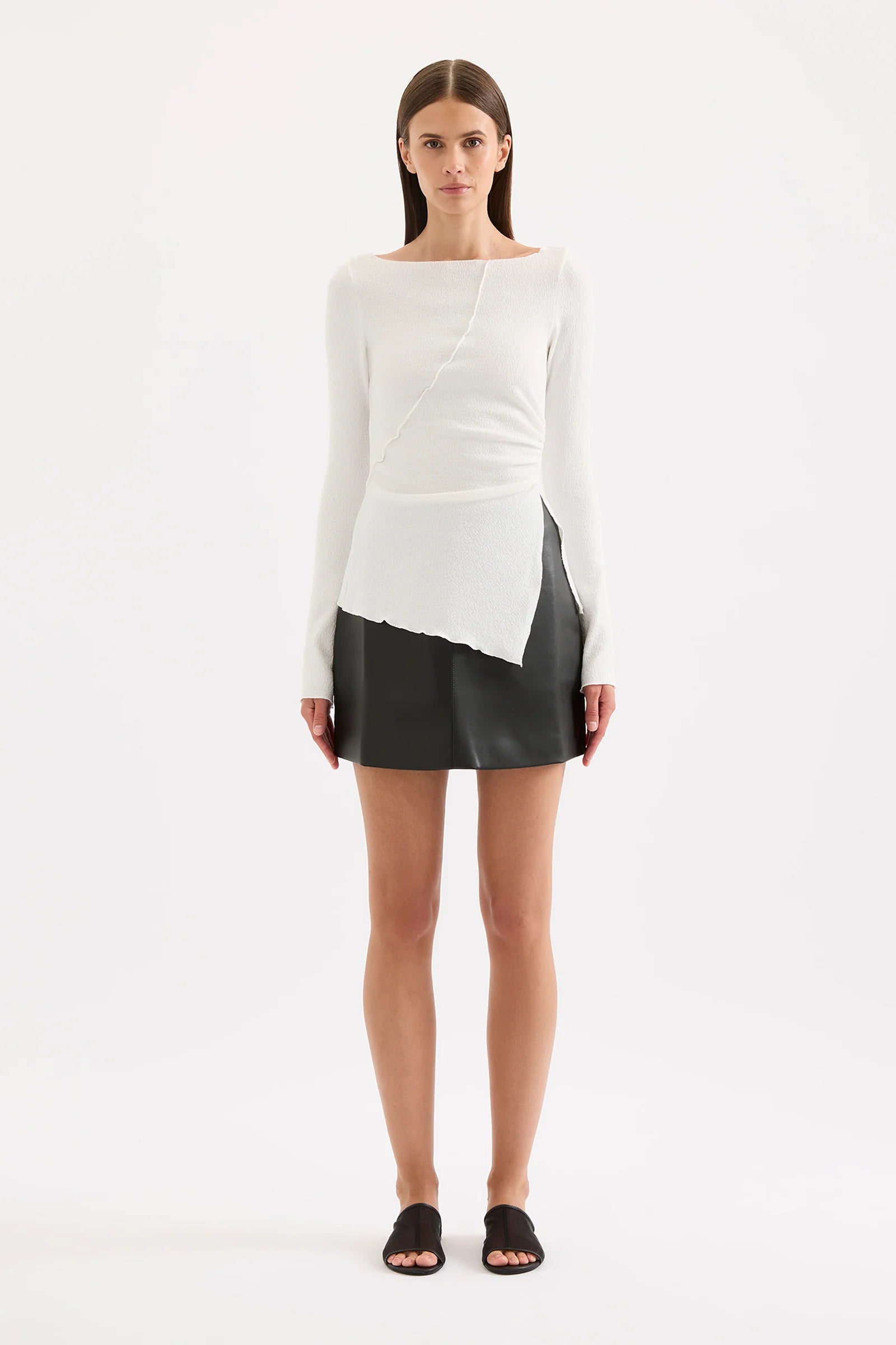 Beaumont vegan leather skirt, black