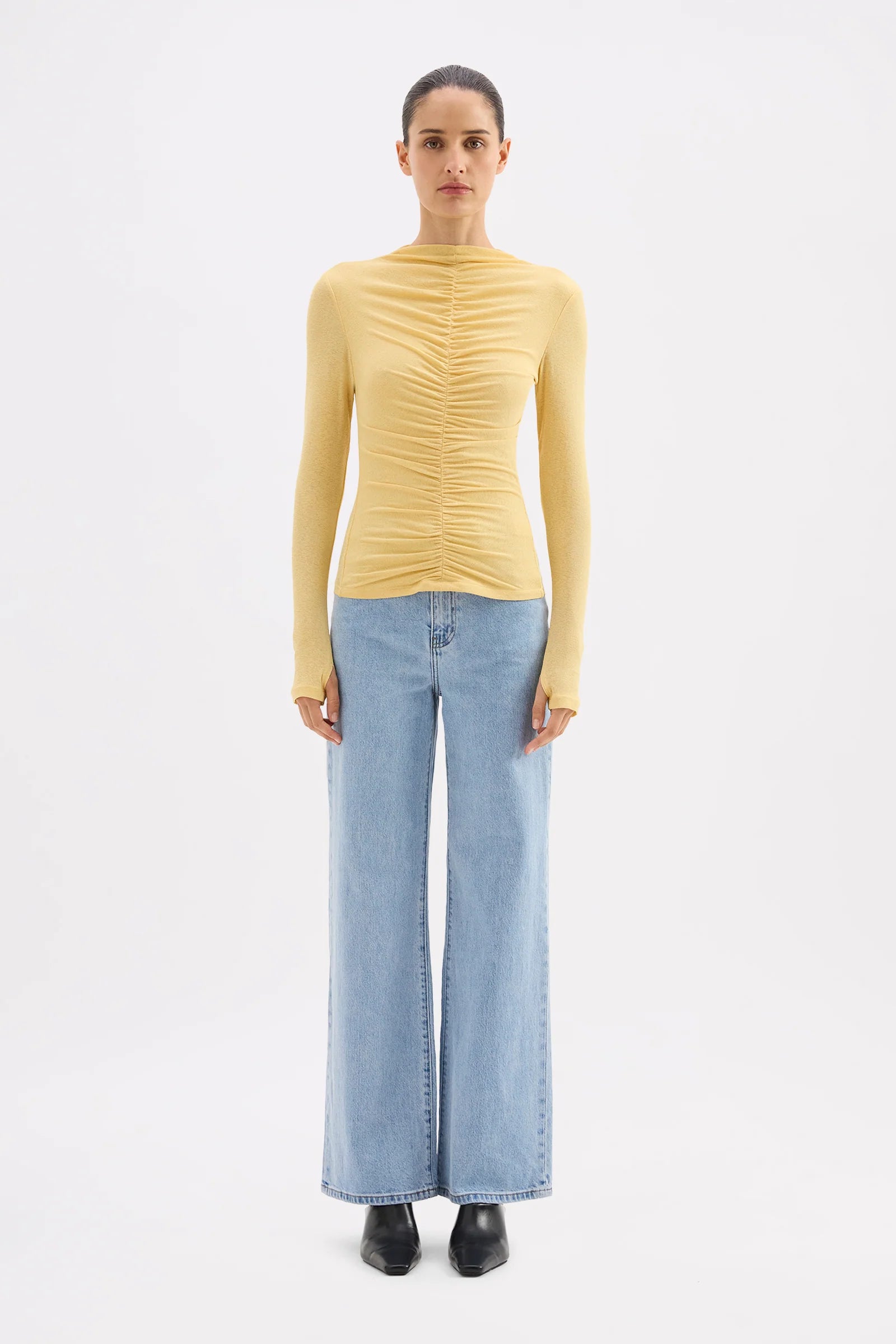 Marti mesh top, butter