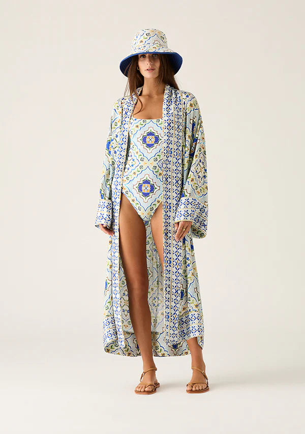 Filipa cover up, tile print