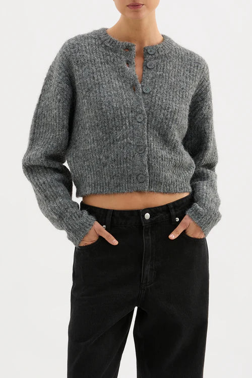 Nixon cropped cardigan, charcoal