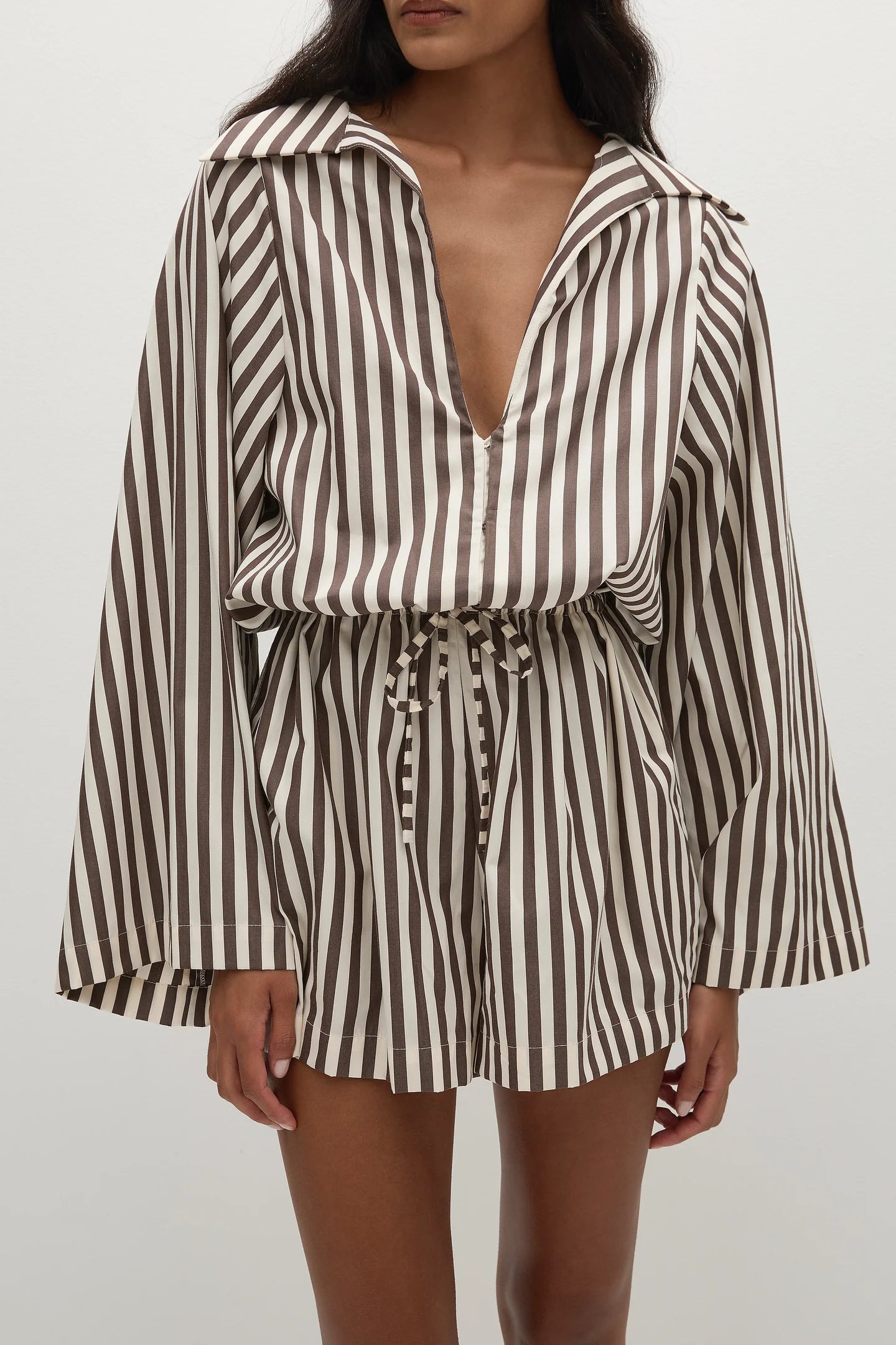 Aksel playsuit, norway stripe espresso