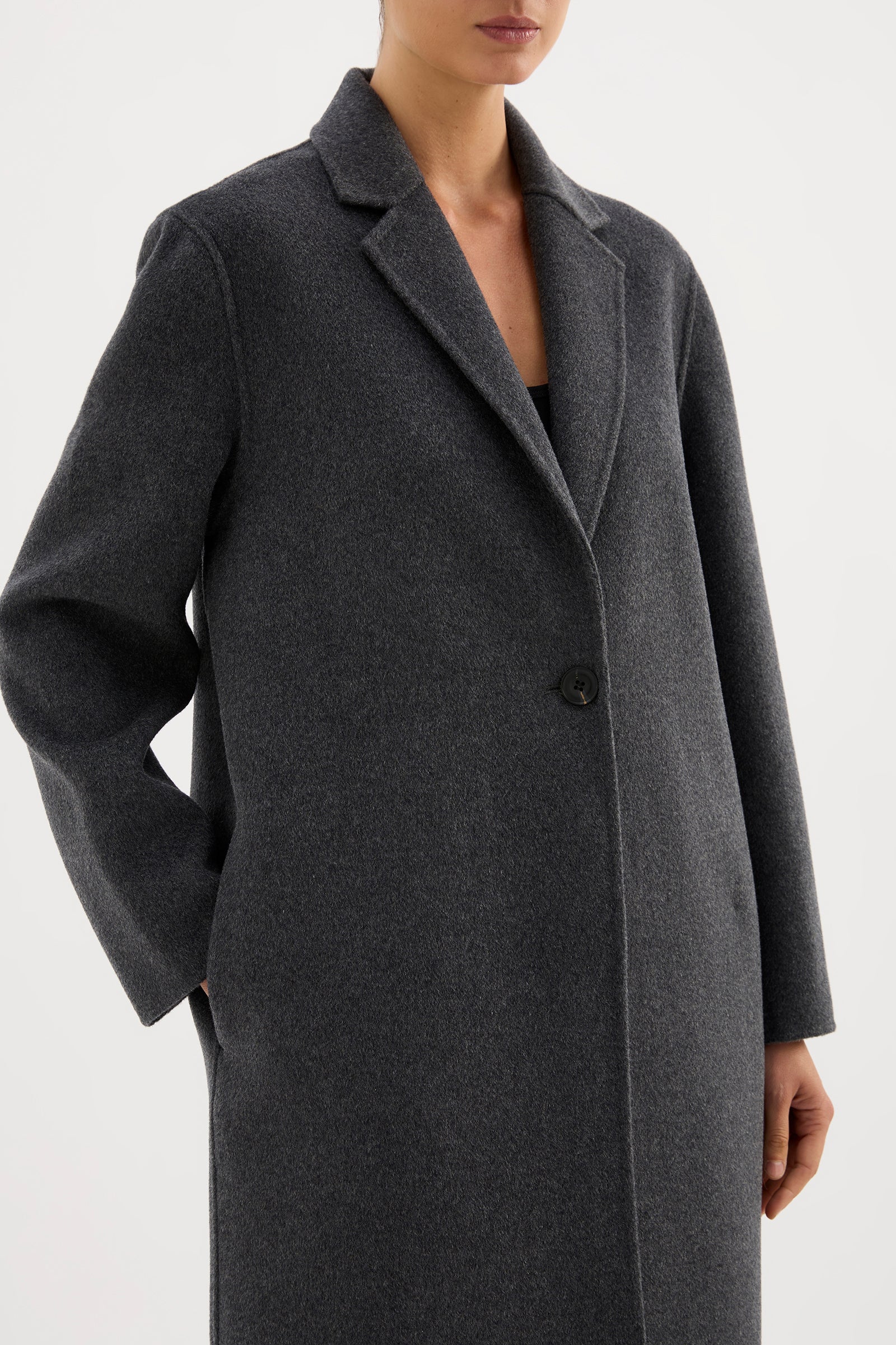 Riley wool coat, charcoal
