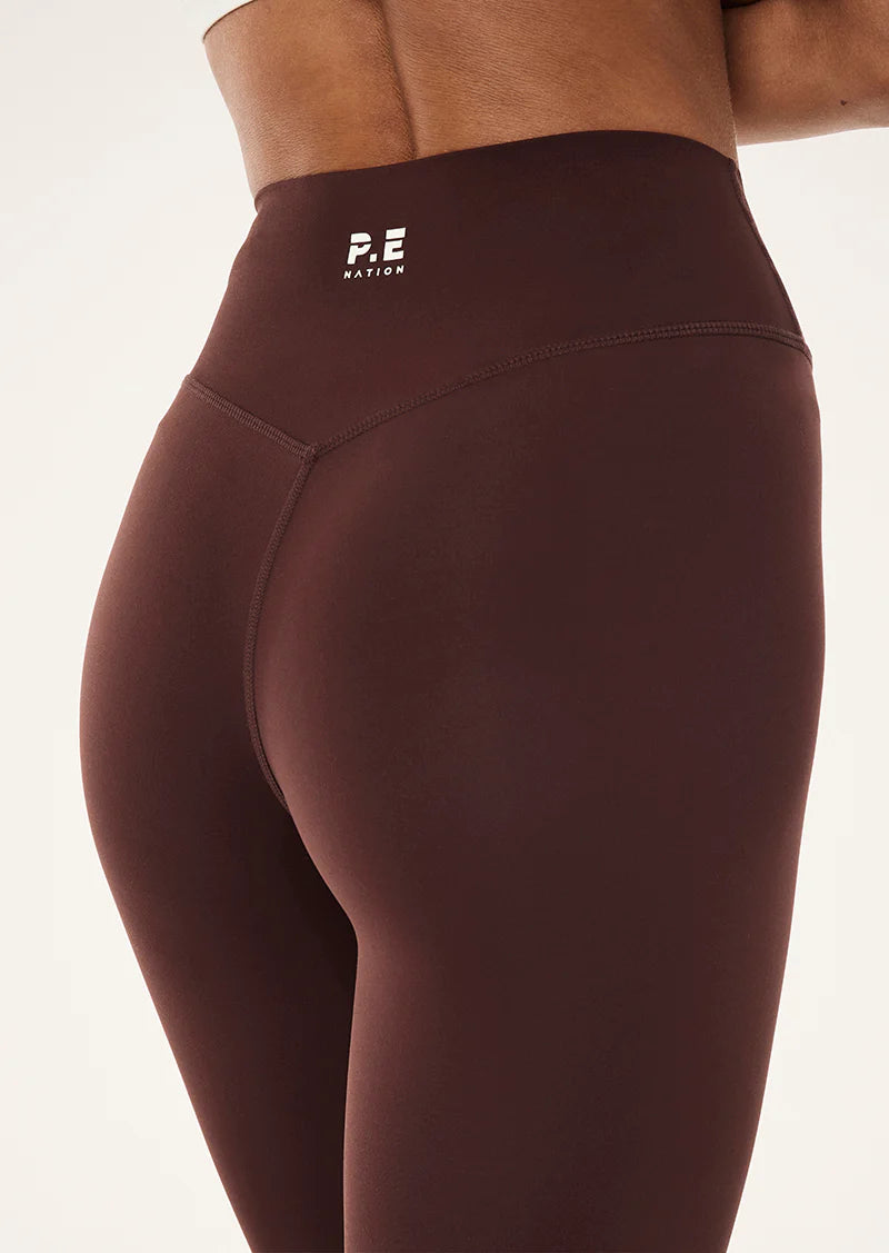 Signature full length legging, mahogany/whisper white