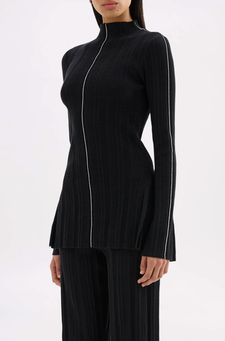 Sedona knit top, black