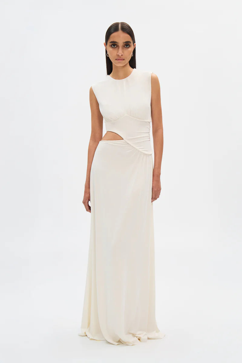 The Sierra Cupro Maxi Dress, Ivory