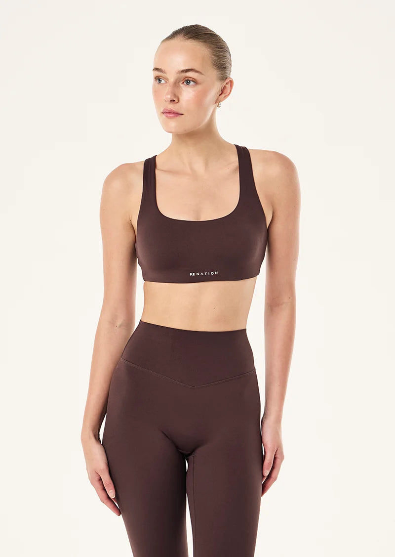 Signature scoop sports bra, dark plum