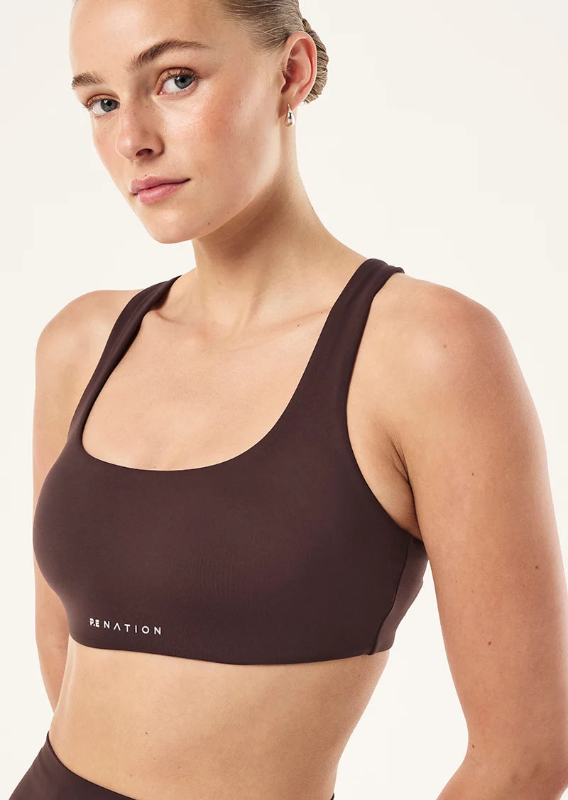 Signature scoop sports bra, dark plum