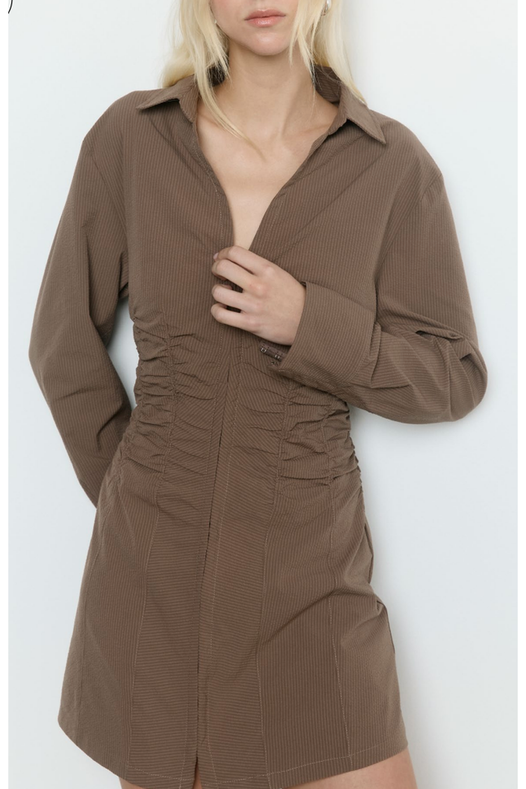 Incarnation shirt dress, raisin