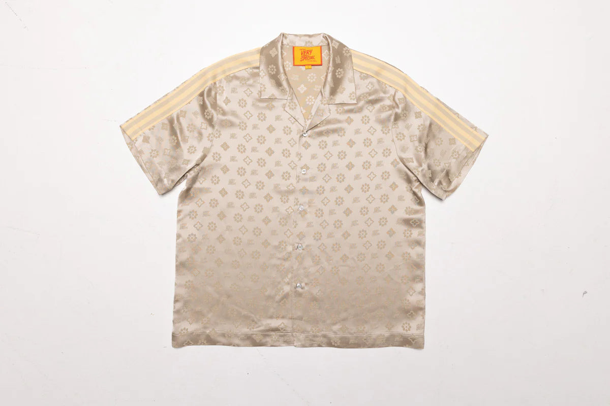 Jacquard satin resort shirt, sand