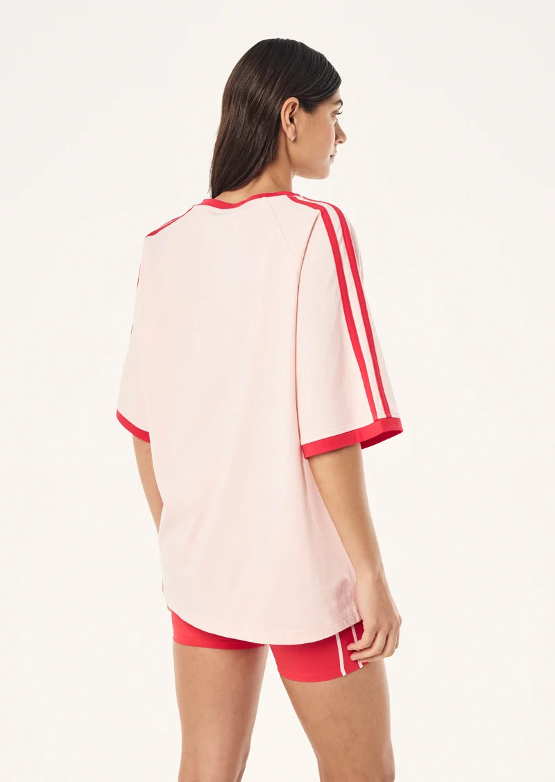 Spinout baseball tee, soft pink