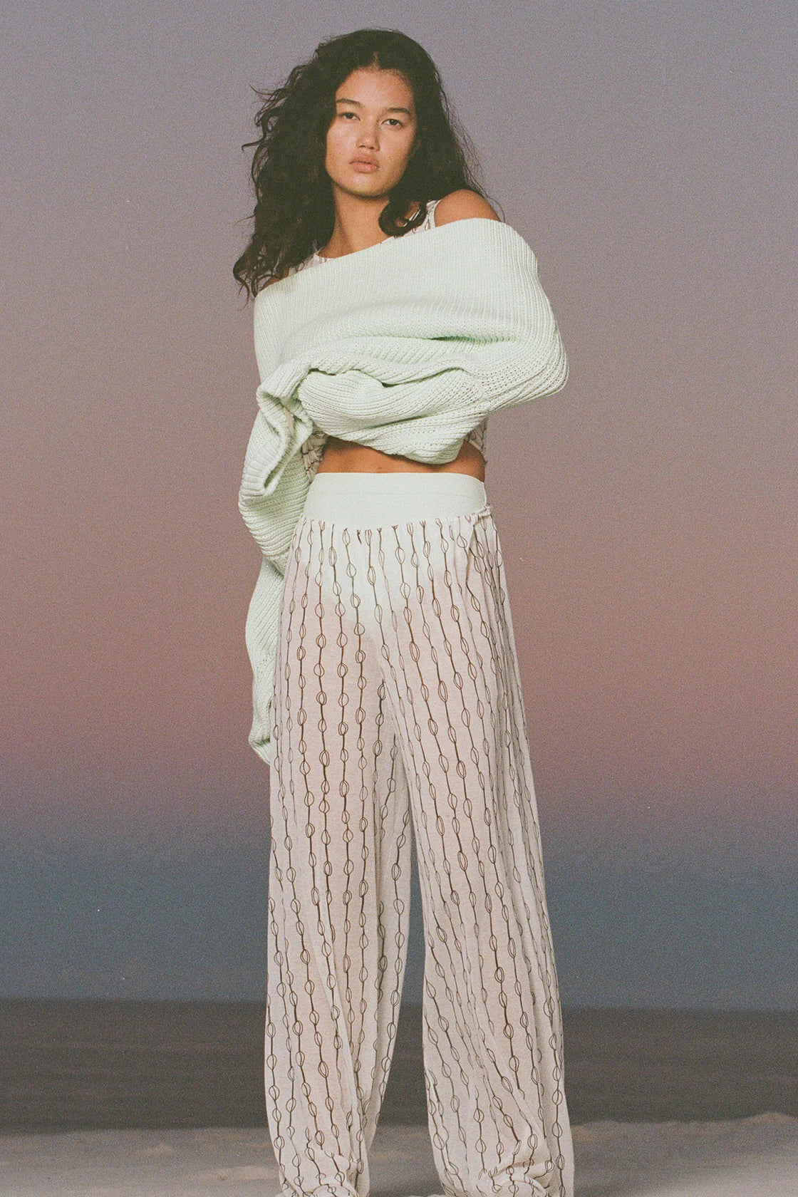 Shell knit pant