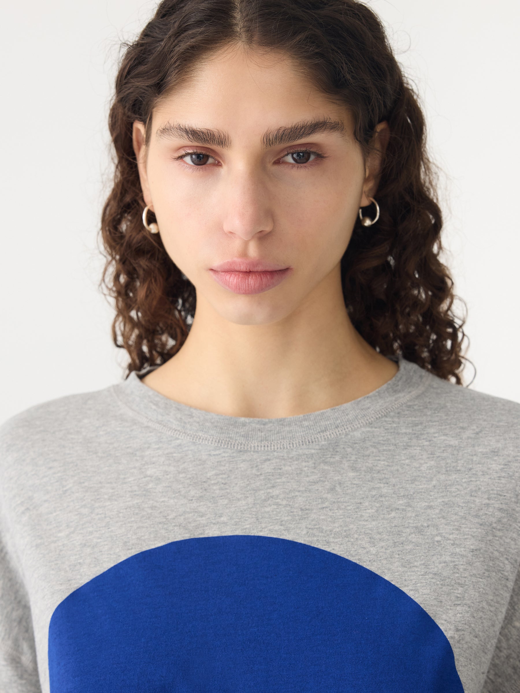 slouch dot print t-shirt, greymarle/cobalt