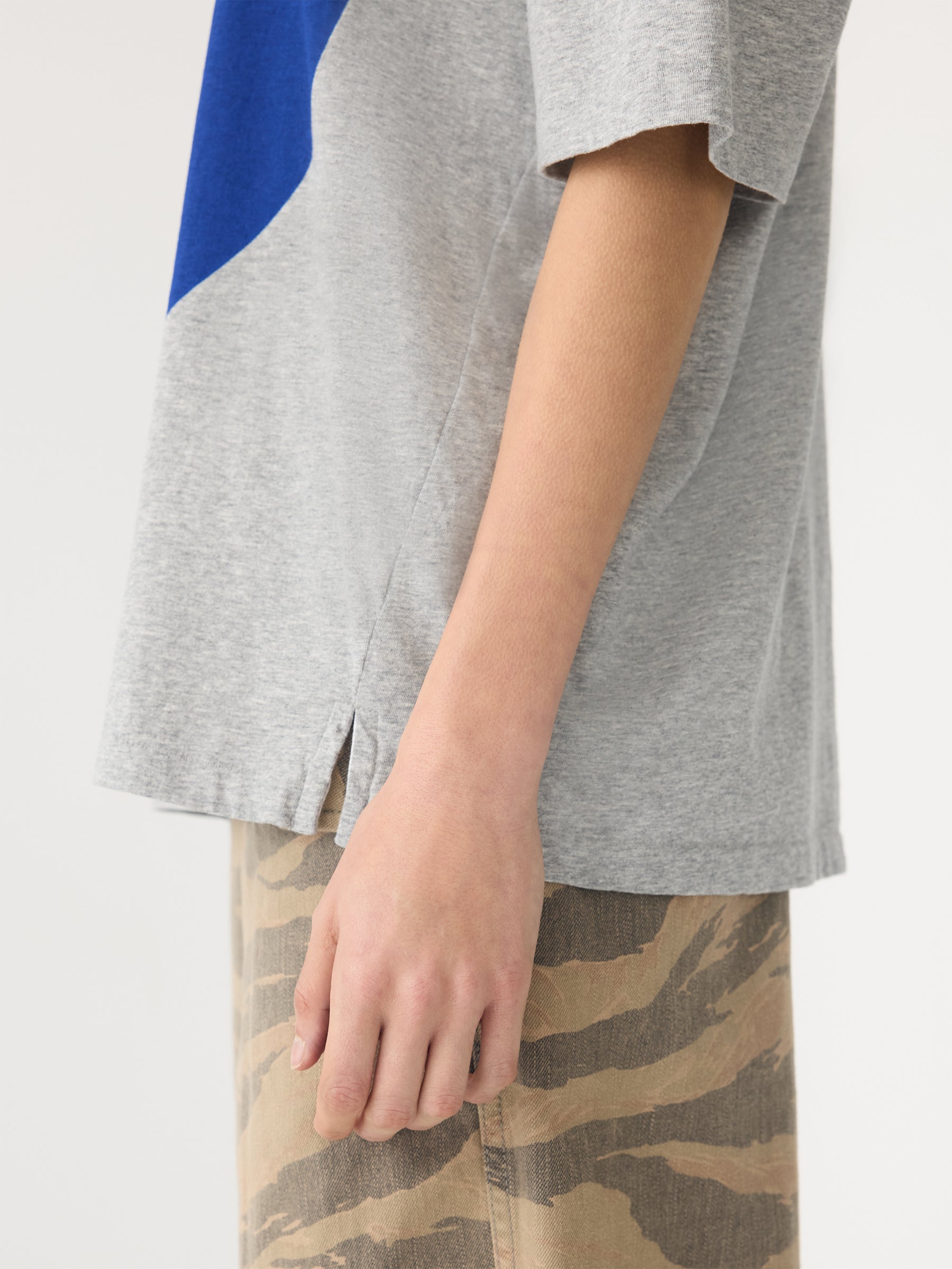 slouch dot print t-shirt, greymarle/cobalt