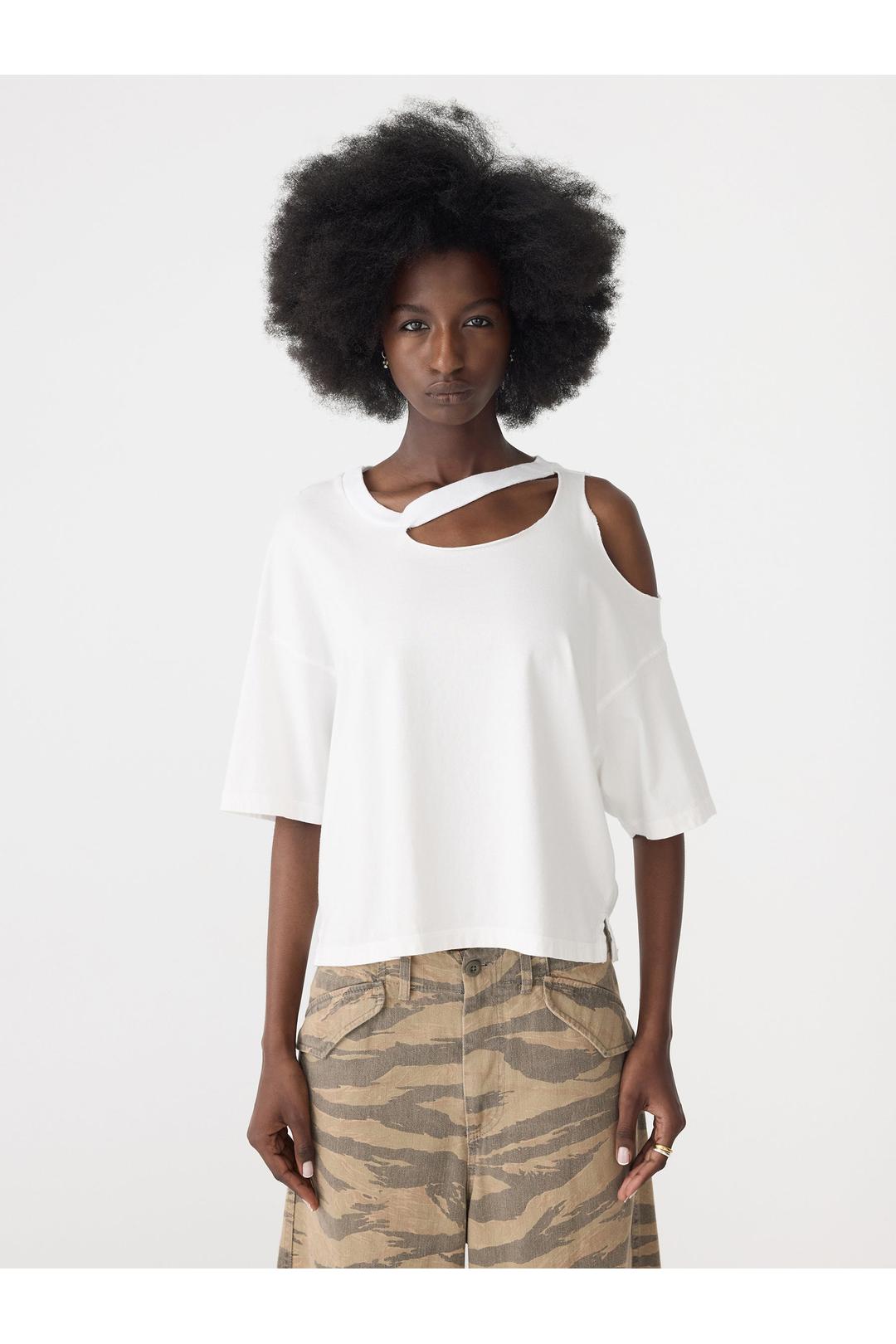 Midweight cutout T-shirt, White