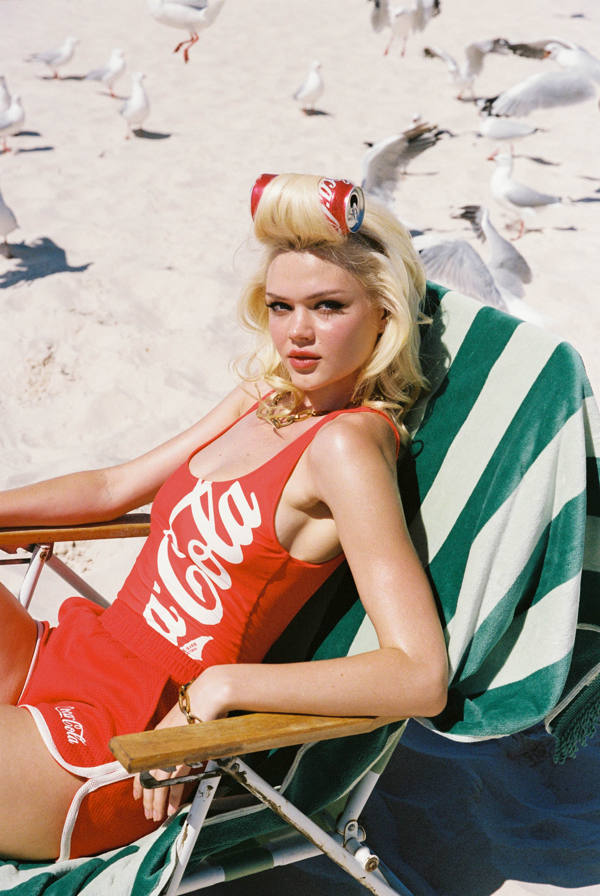 classic coke bodysuit, red