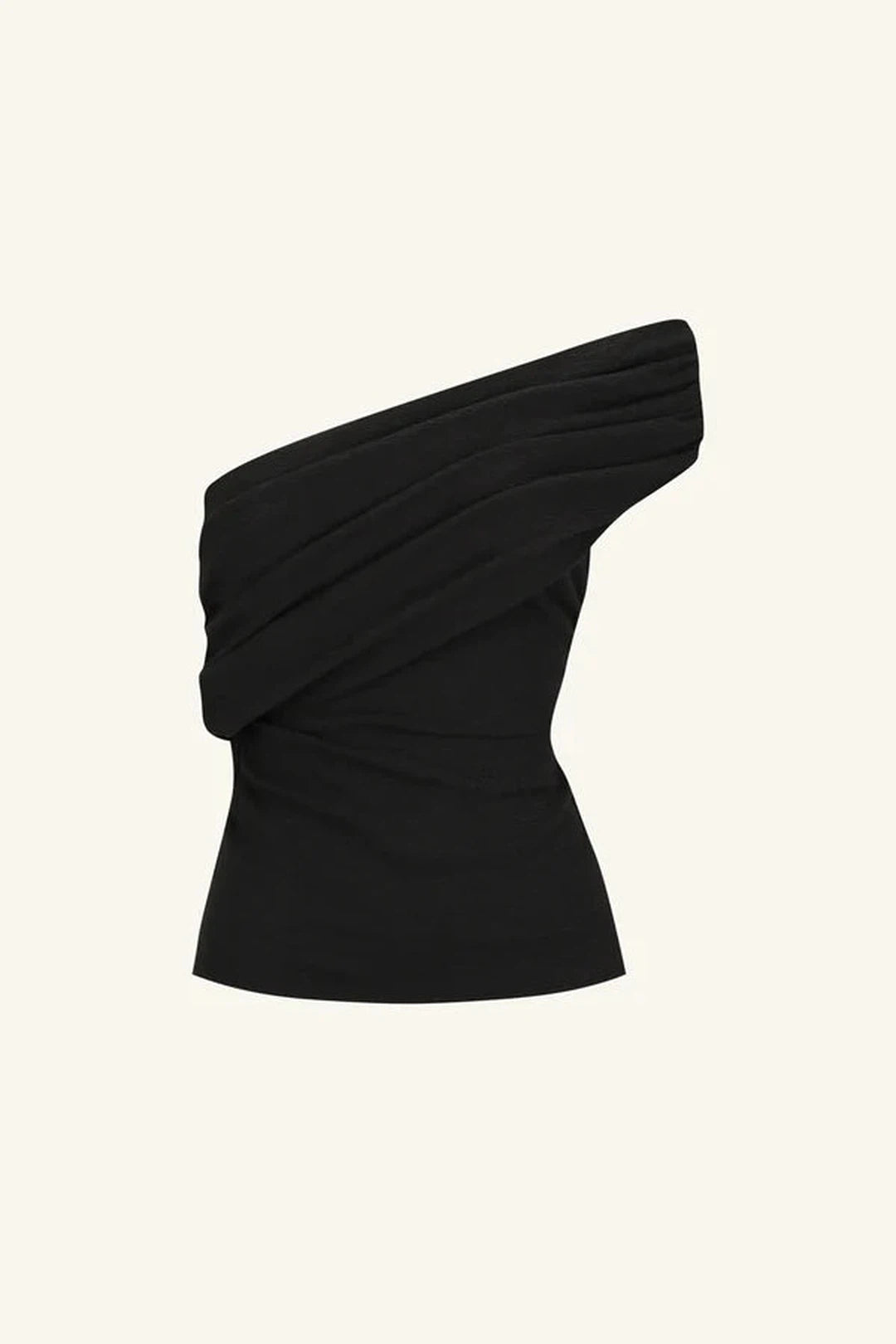 beau one shoulder top, black