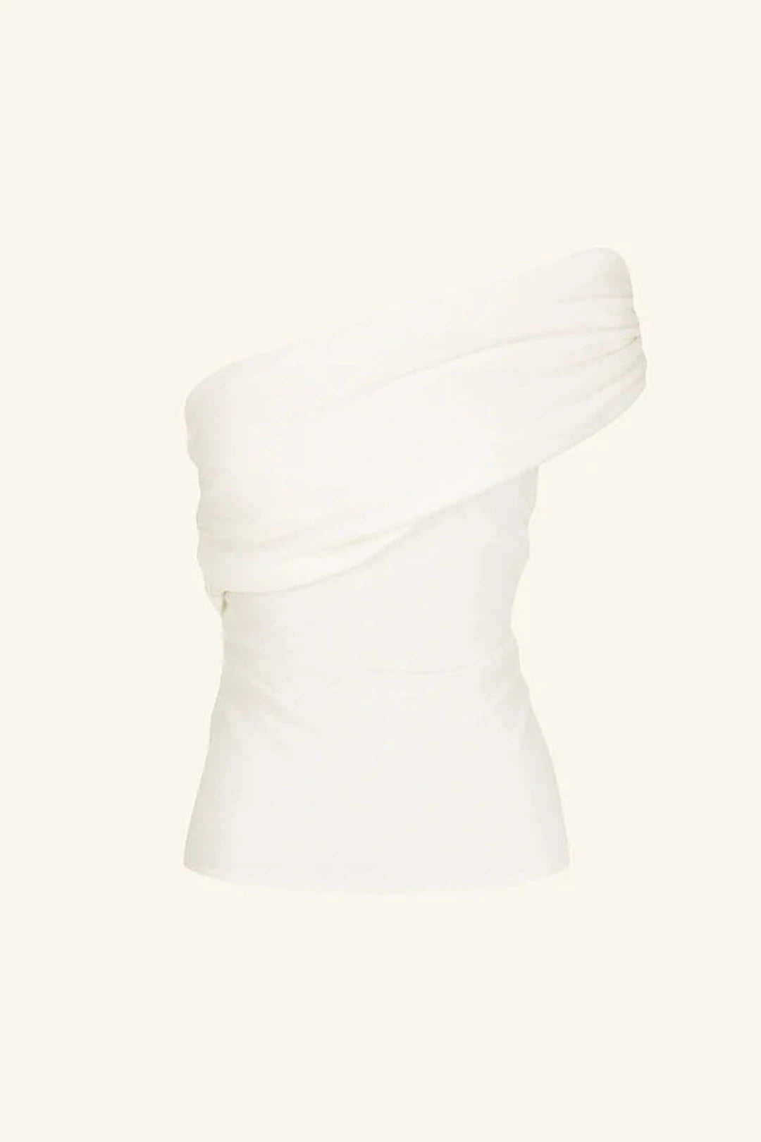 beau one shoulder top, ivory