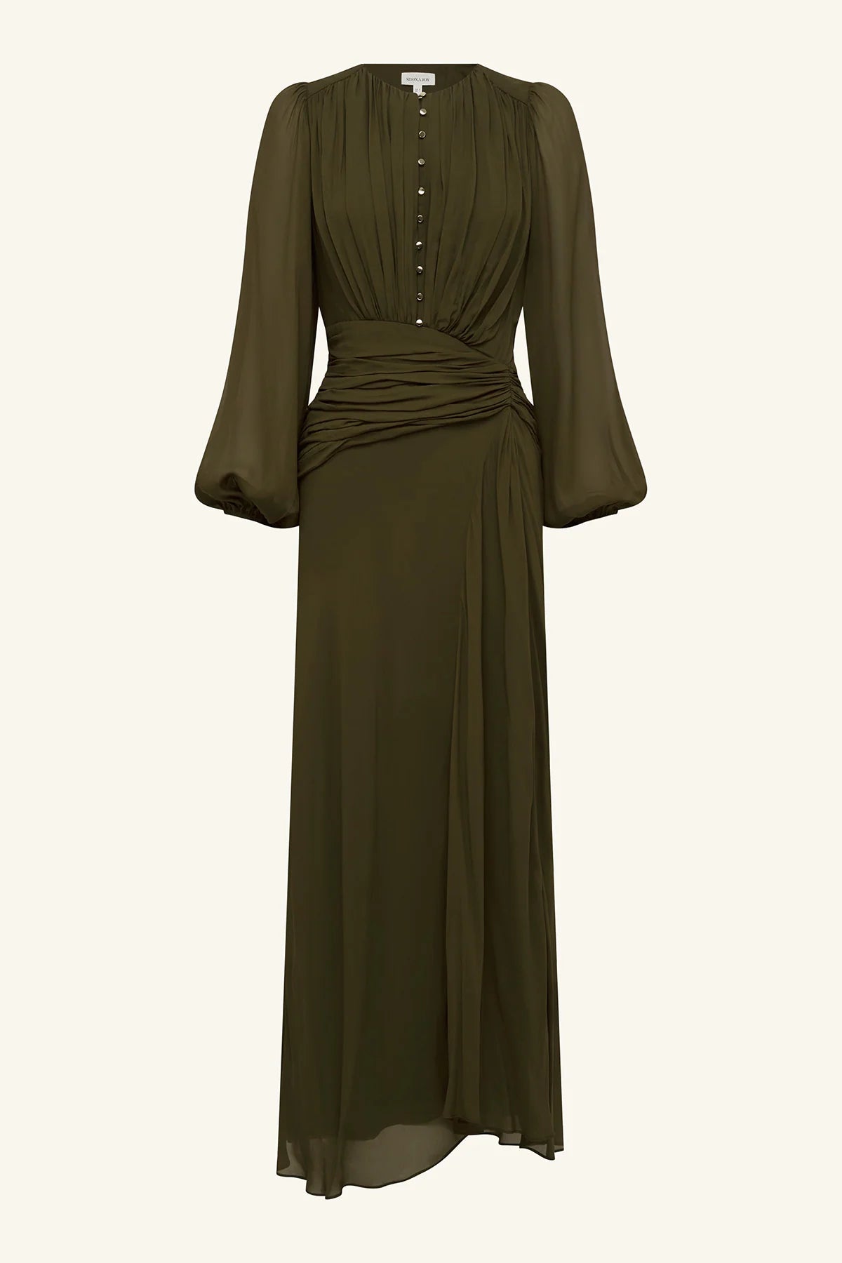 Juno high neck balloon sleeve maxi dress, jungle