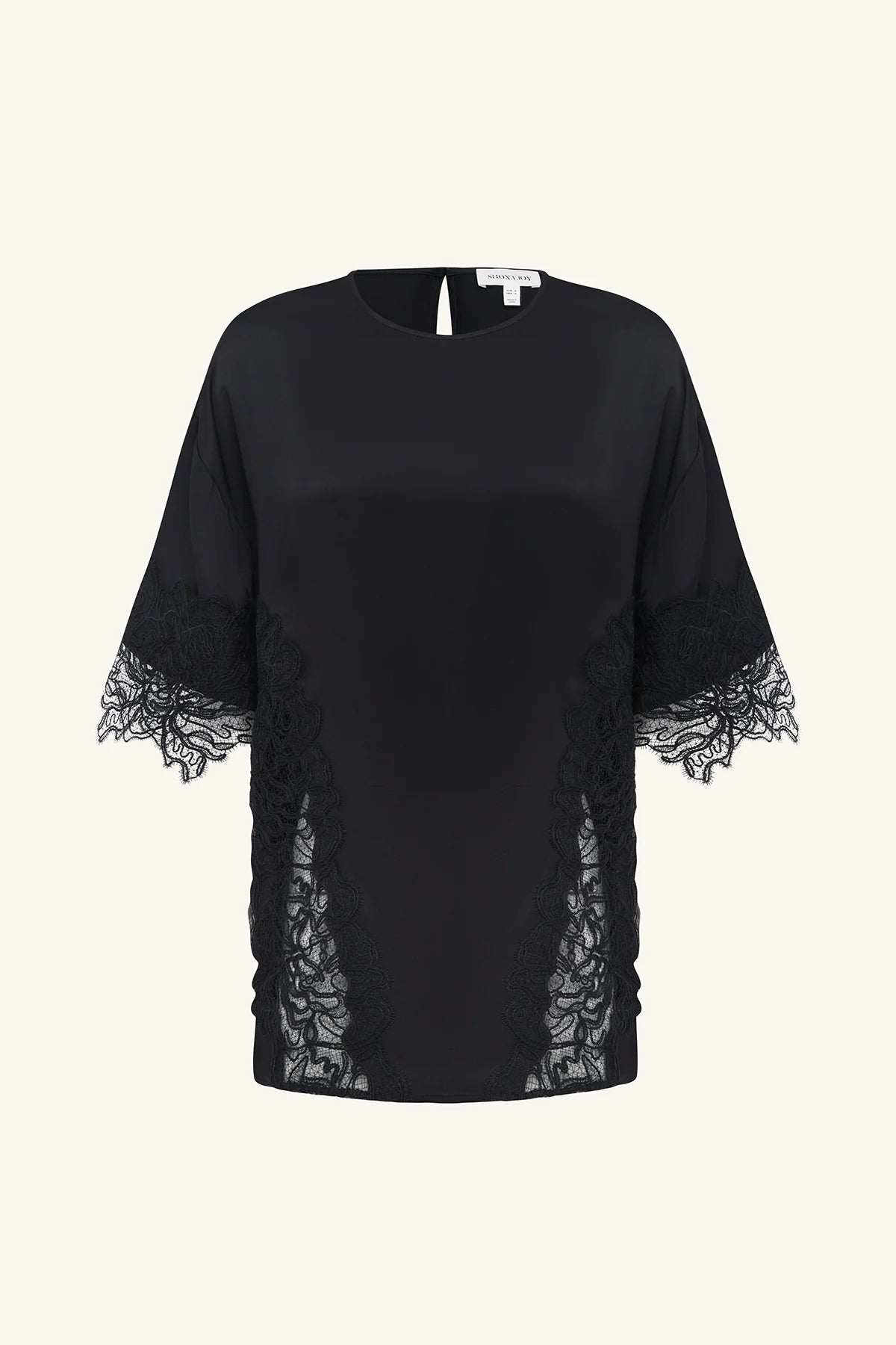 eniko lace t-shirt, black