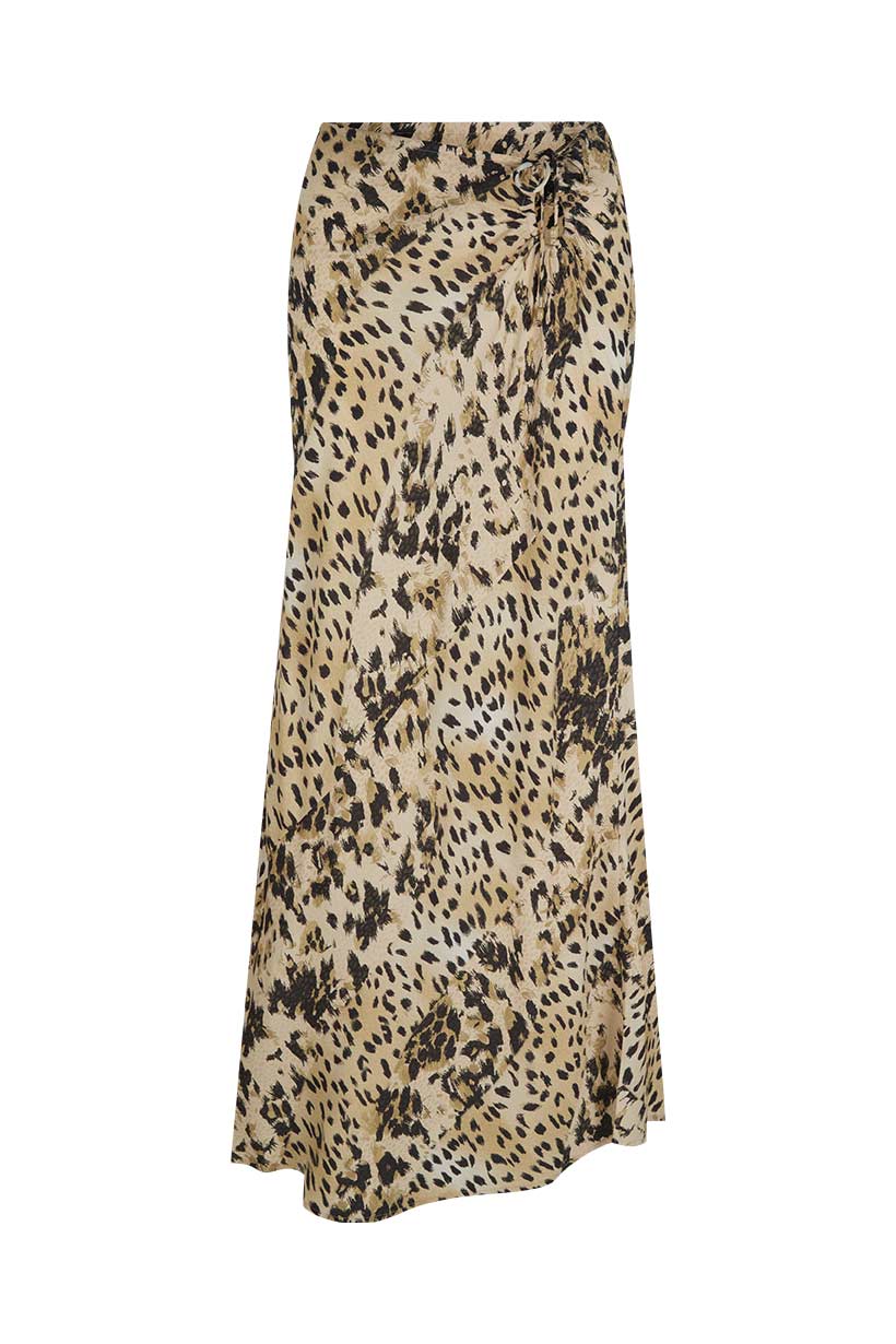 Snow leopard bias maxi skirt, animal