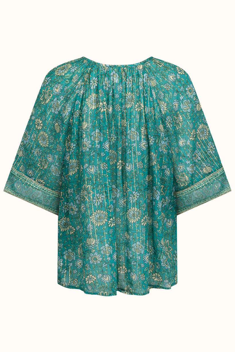 Elysian short sleeve blouse, jade