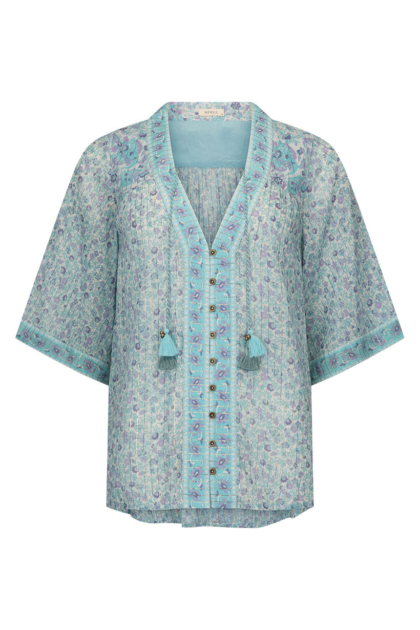 little bird flutter sleeve blouse, sky