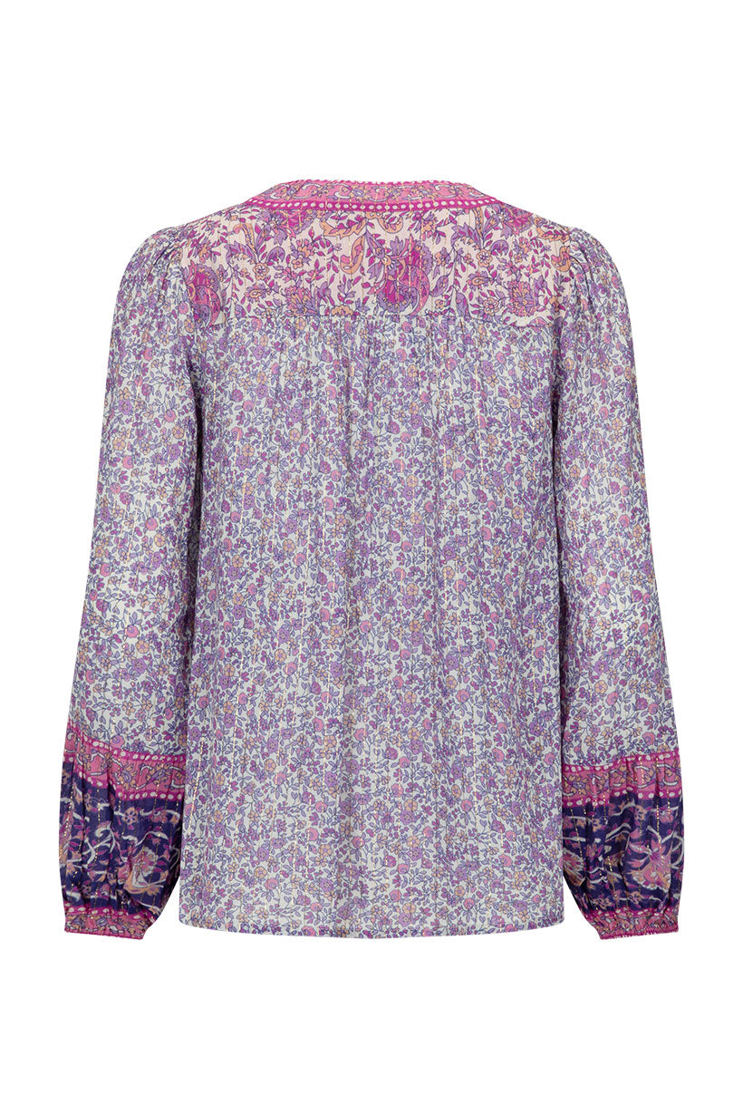 little bird lace up blouse, berry