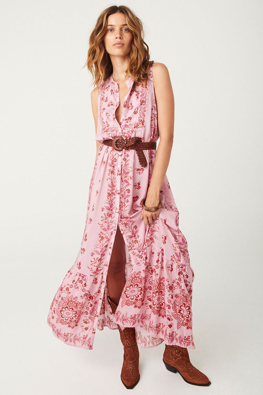 Rebel Spirit Button Through Maxi Dress - Zinnia