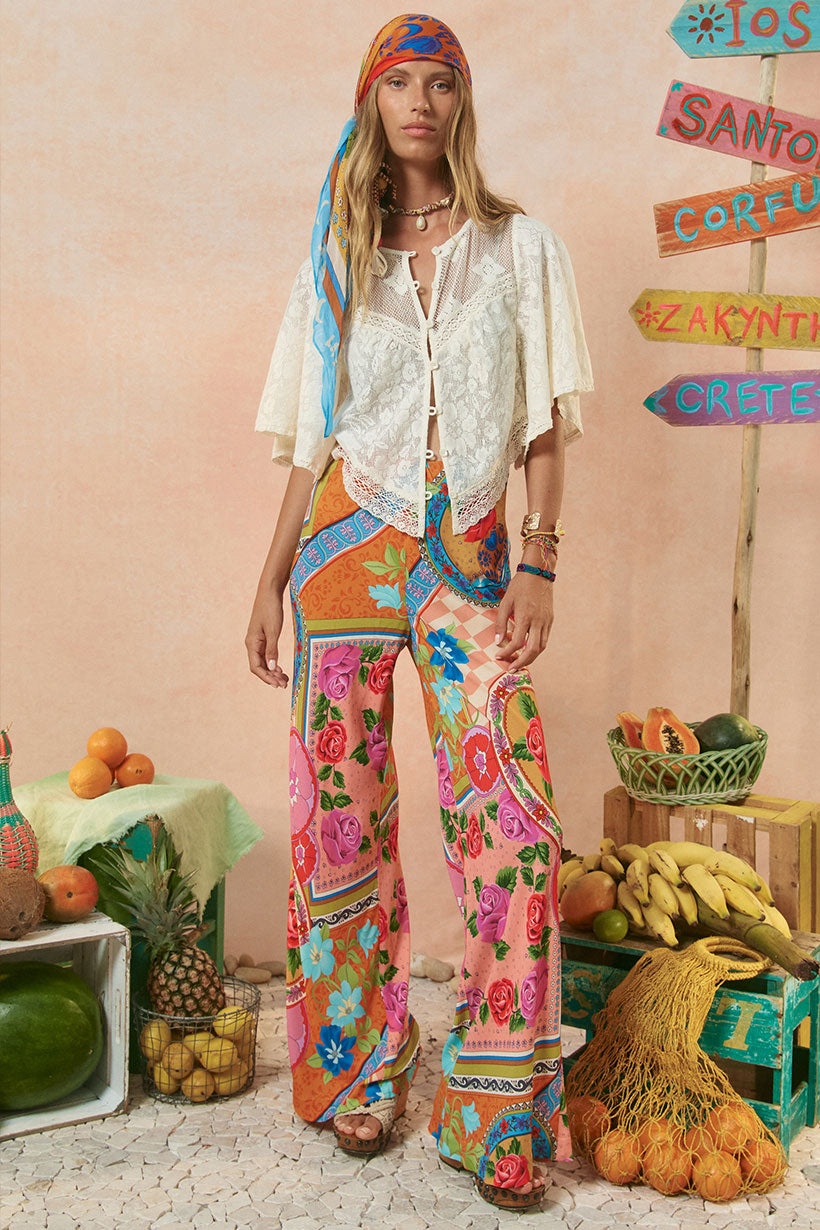 Aphrodite bias pant, rose