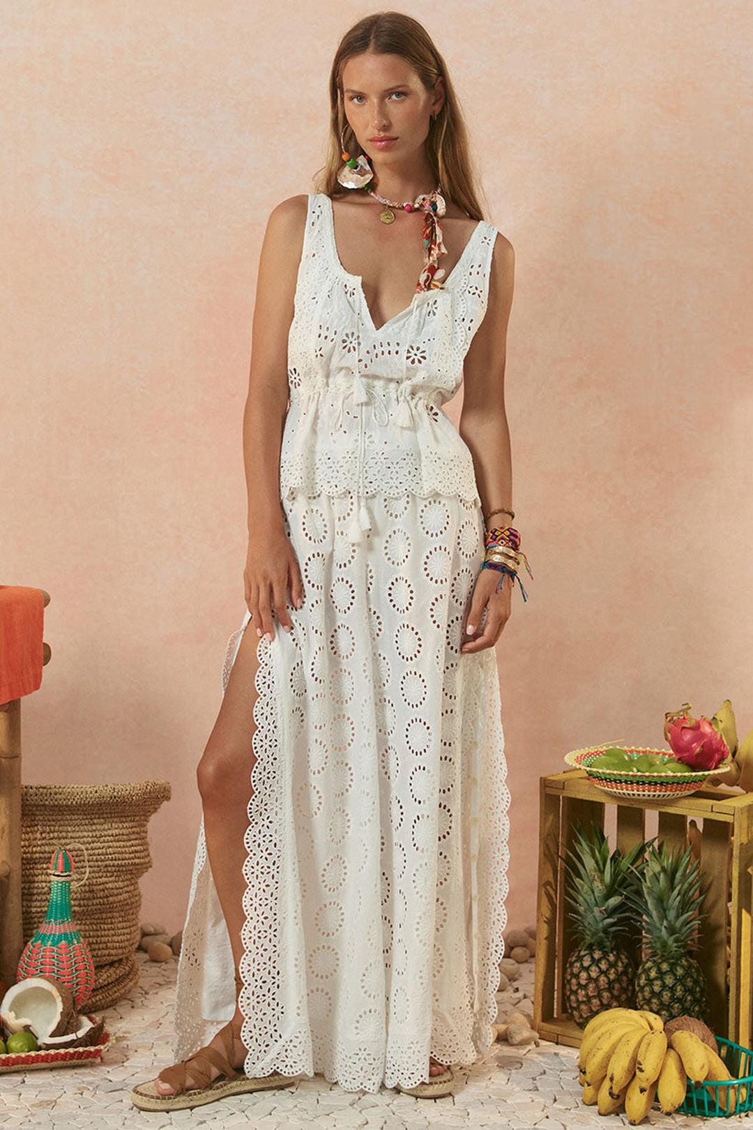 Yaya lace pant, antique white