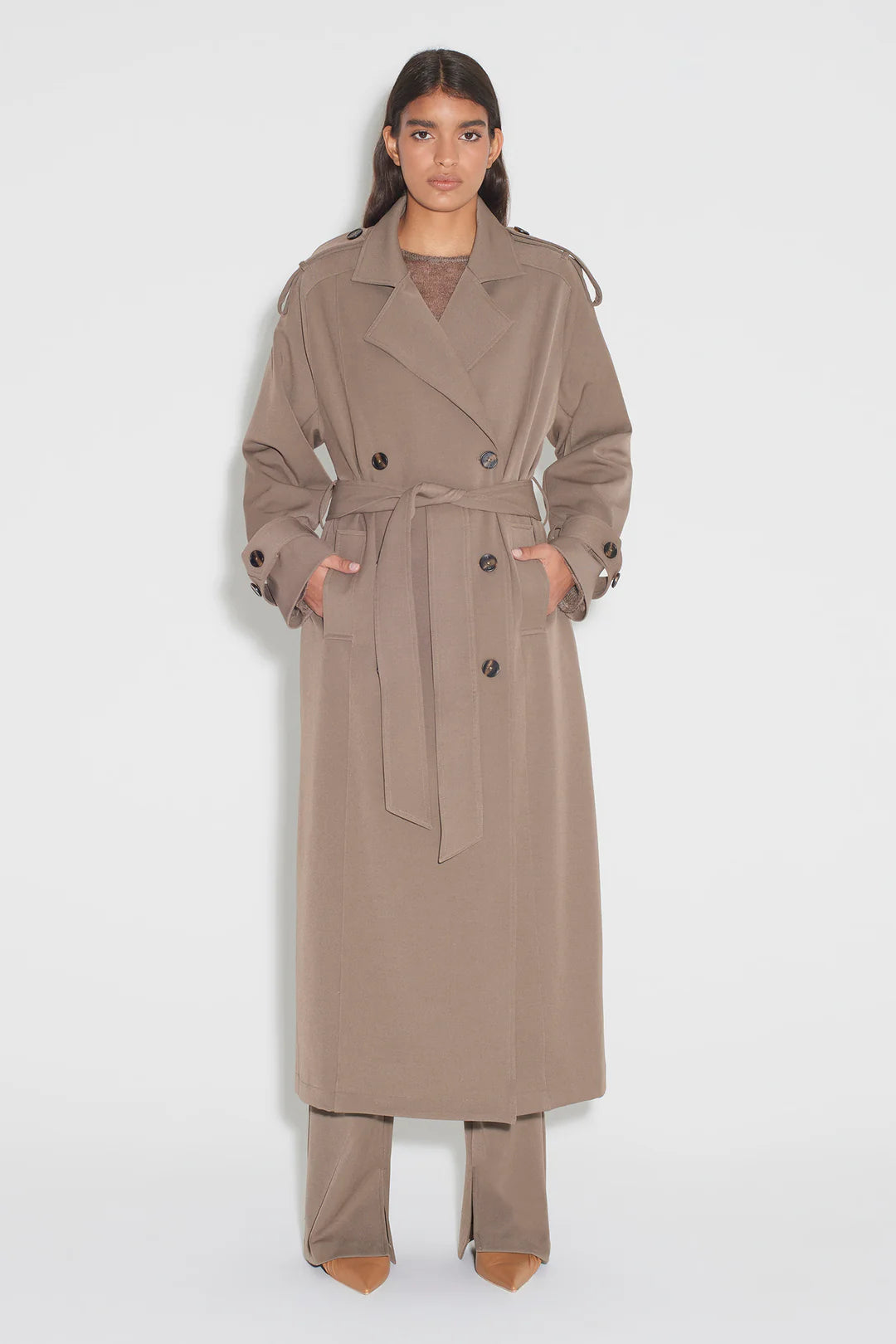 Taylor trench coat, olivine