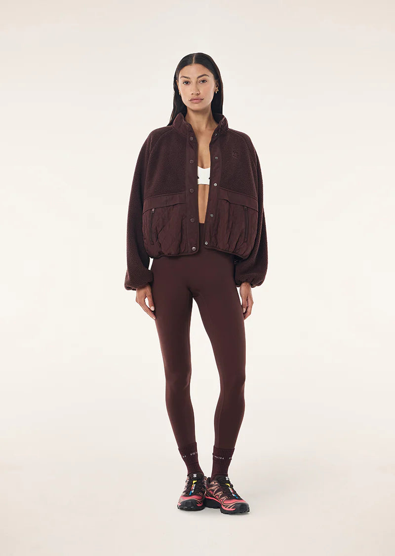 Technique quilt jacket, mahogany