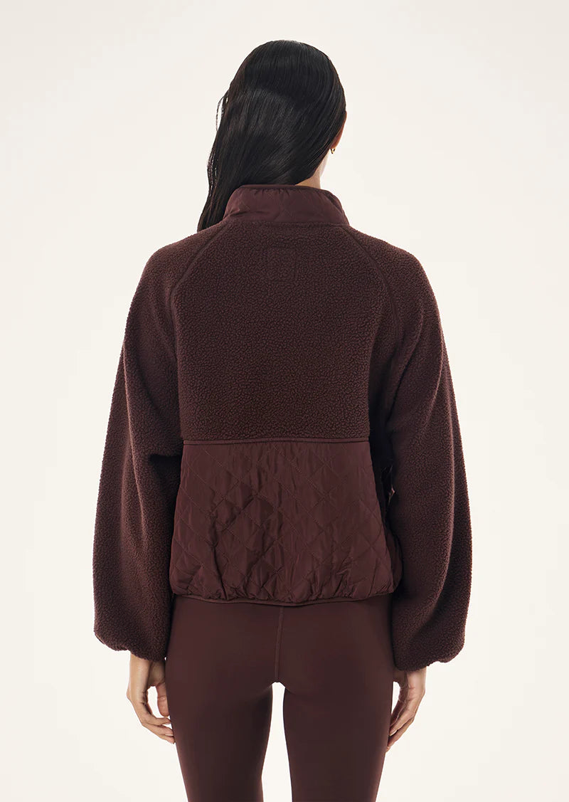 Technique quilt jacket, mahogany