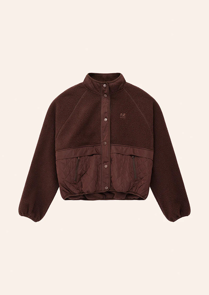 Technique quilt jacket, mahogany