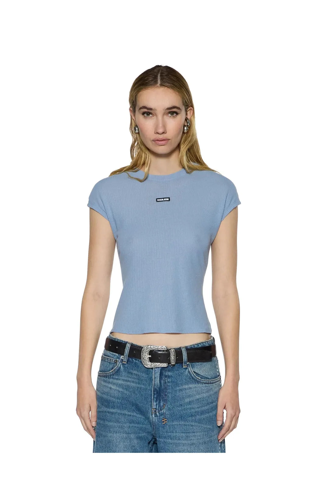 Staple ss tee ice blue sheer