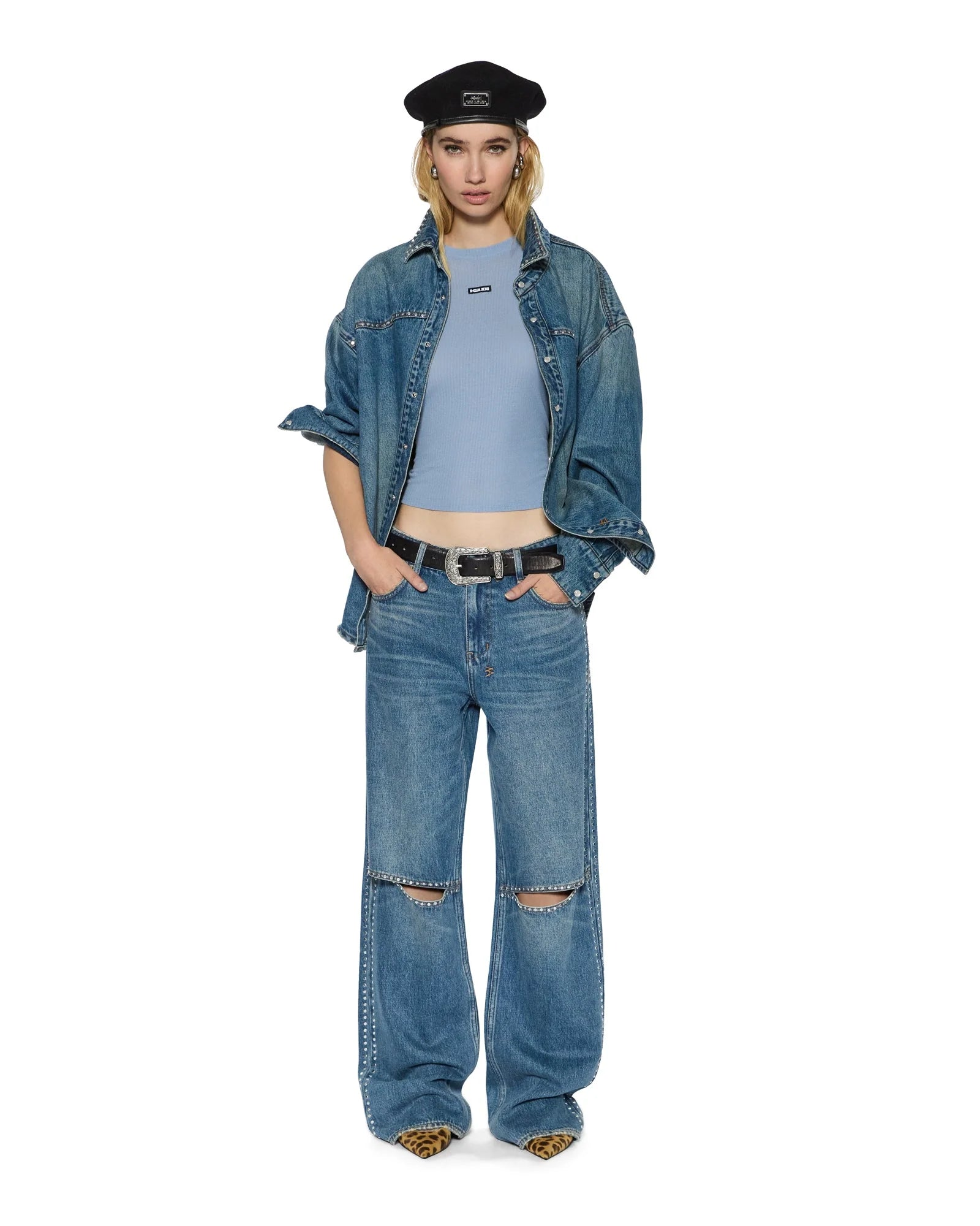 Staple ss tee ice blue sheer