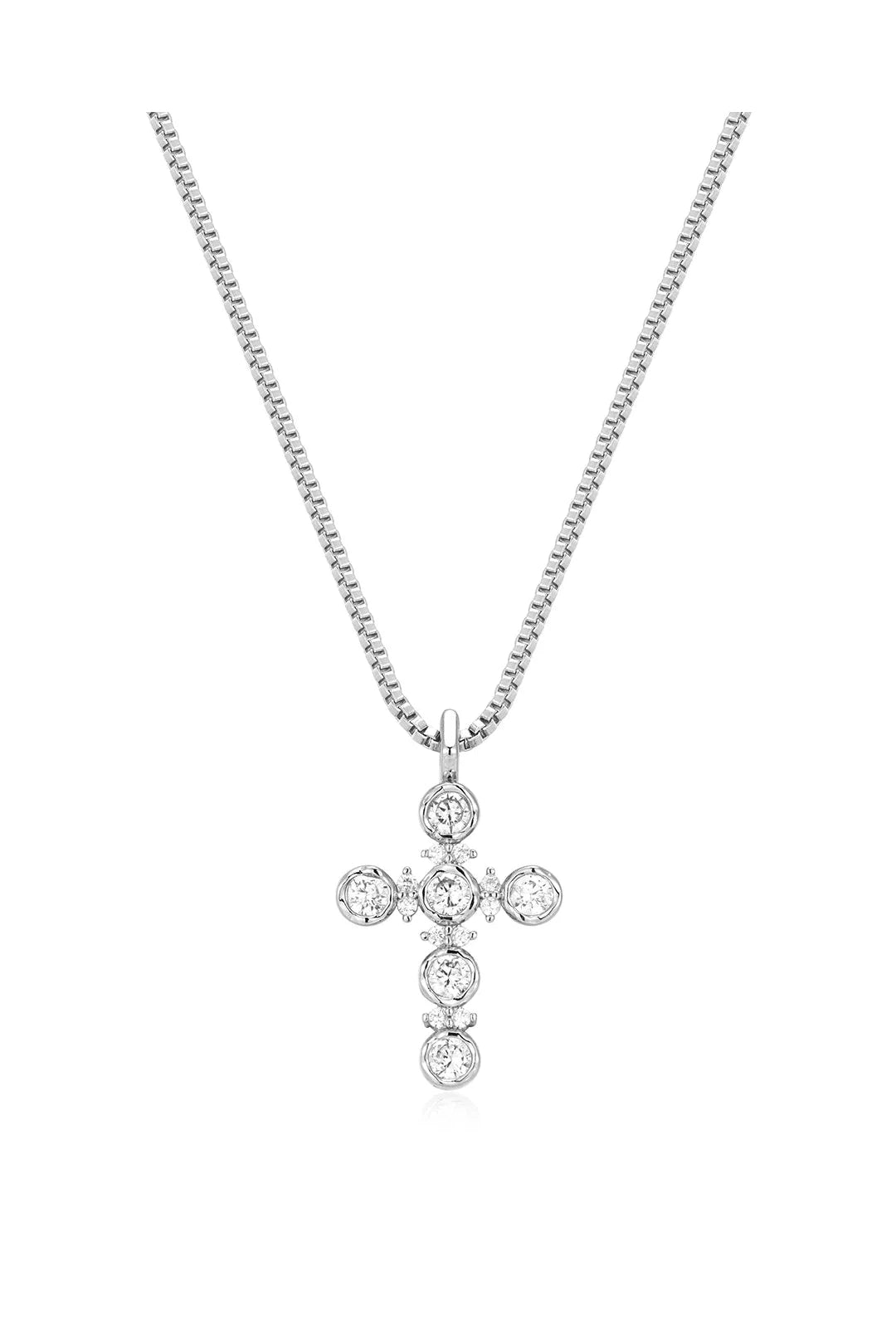 The rosette cross charm, silver