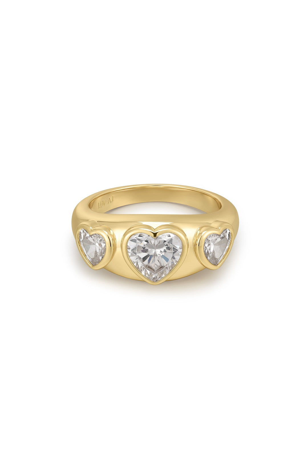 The Bezel heart signet ring, gold