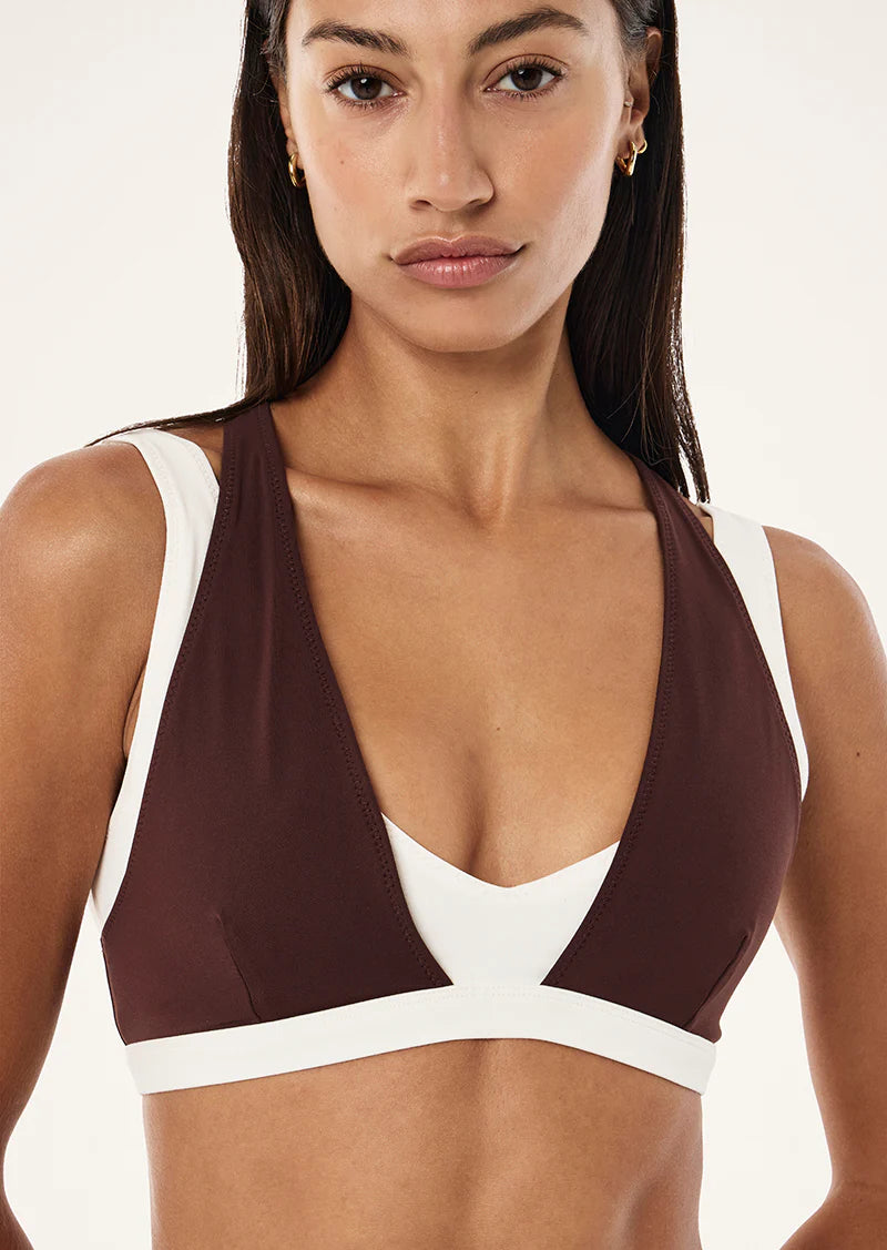 Unity sports bra, mahogany/whisper white