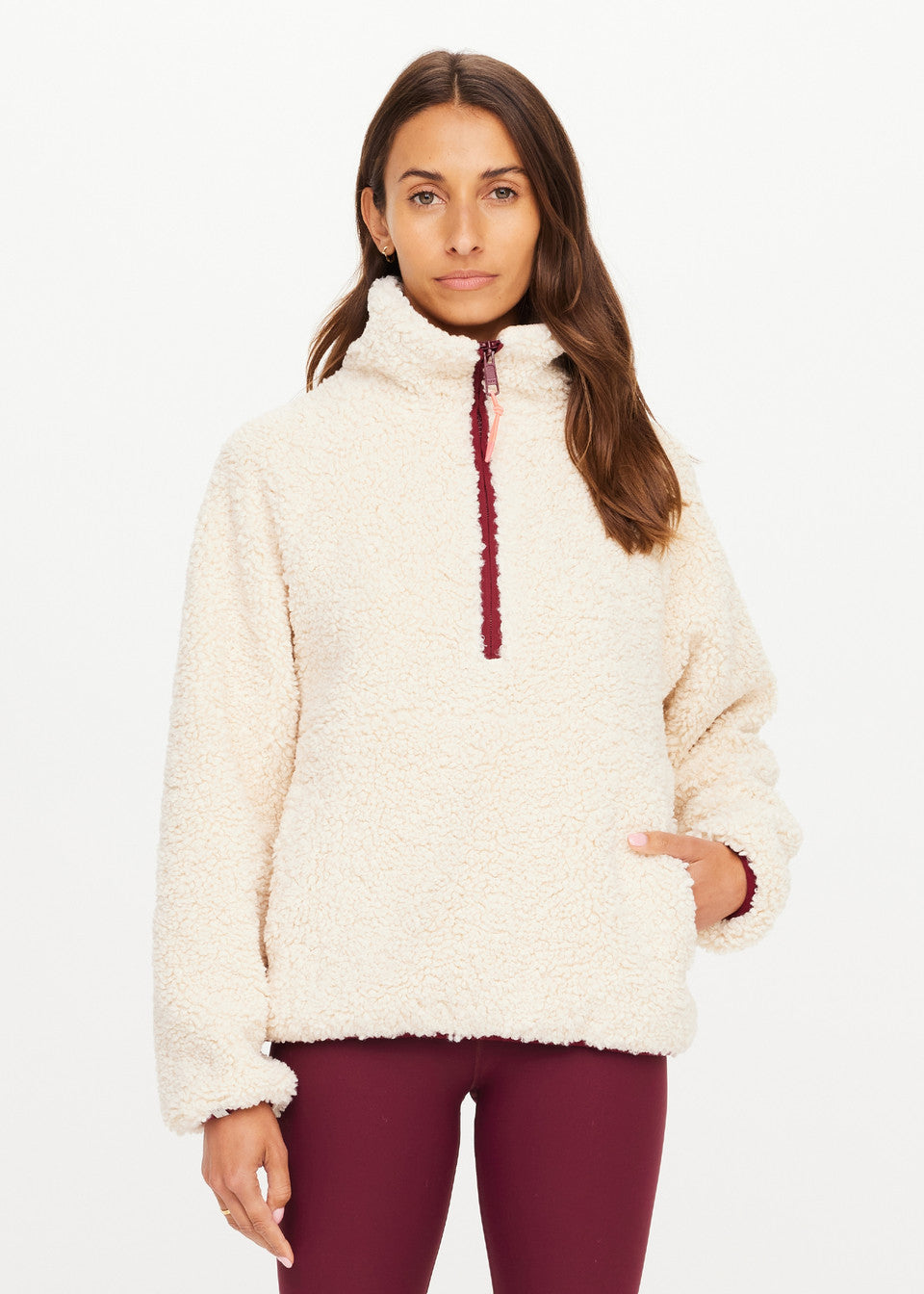 Harlow fleece pullover, macadamia
