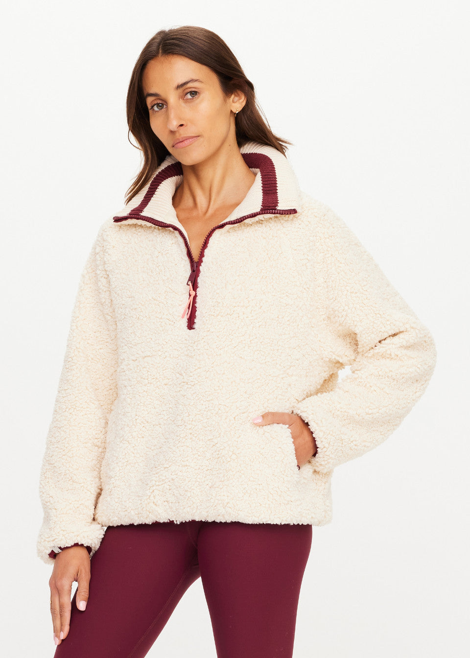 Harlow fleece pullover, macadamia