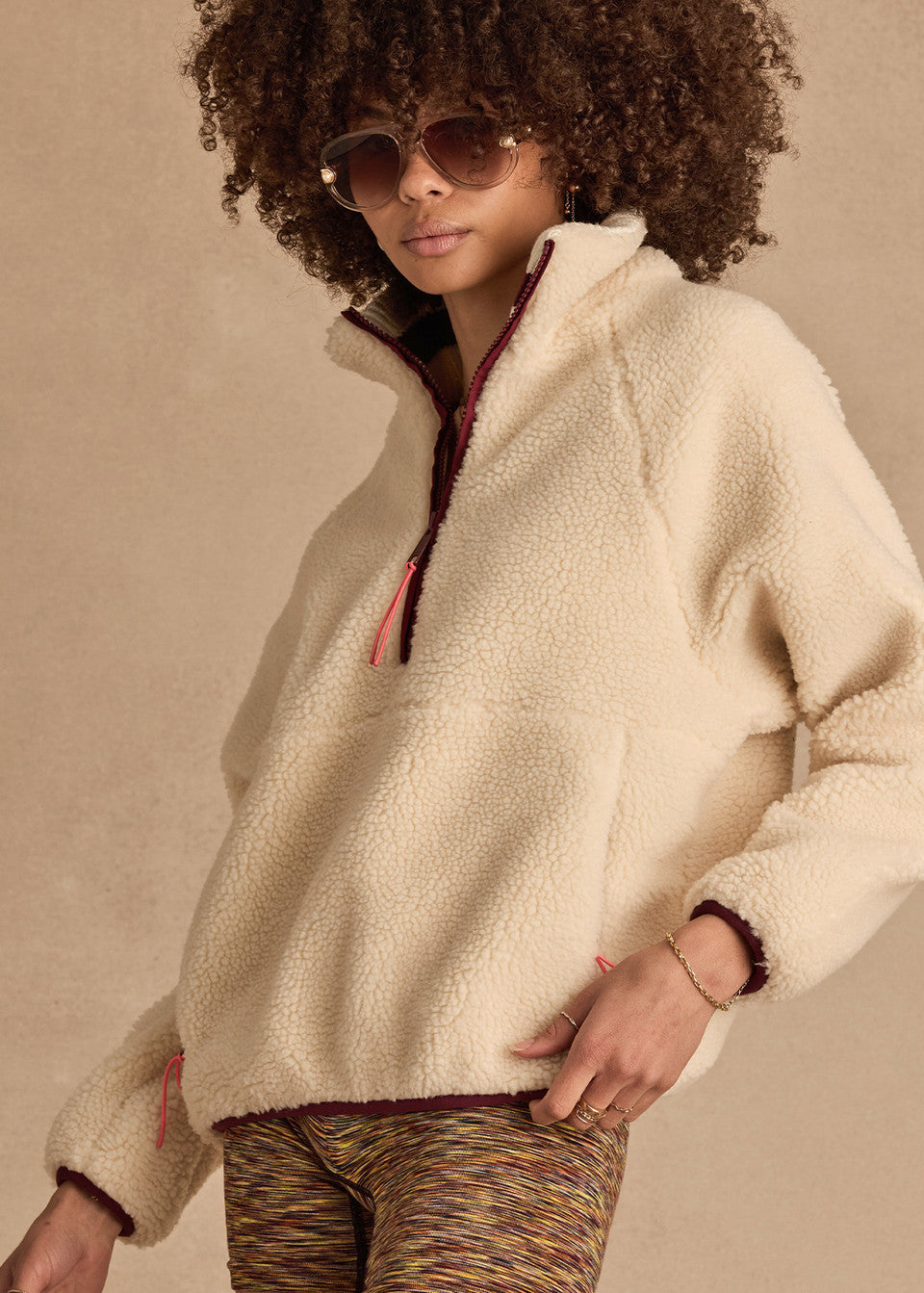 Harlow fleece pullover, macadamia