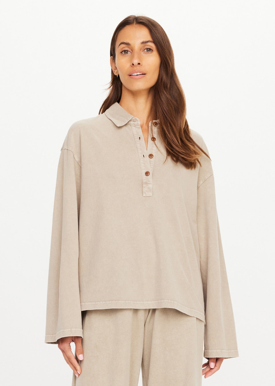 Soho rhea collared top, khaki