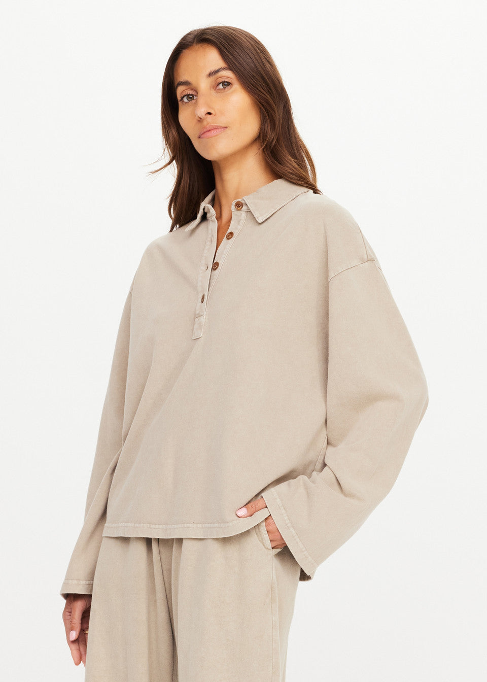 Soho rhea collared top, khaki