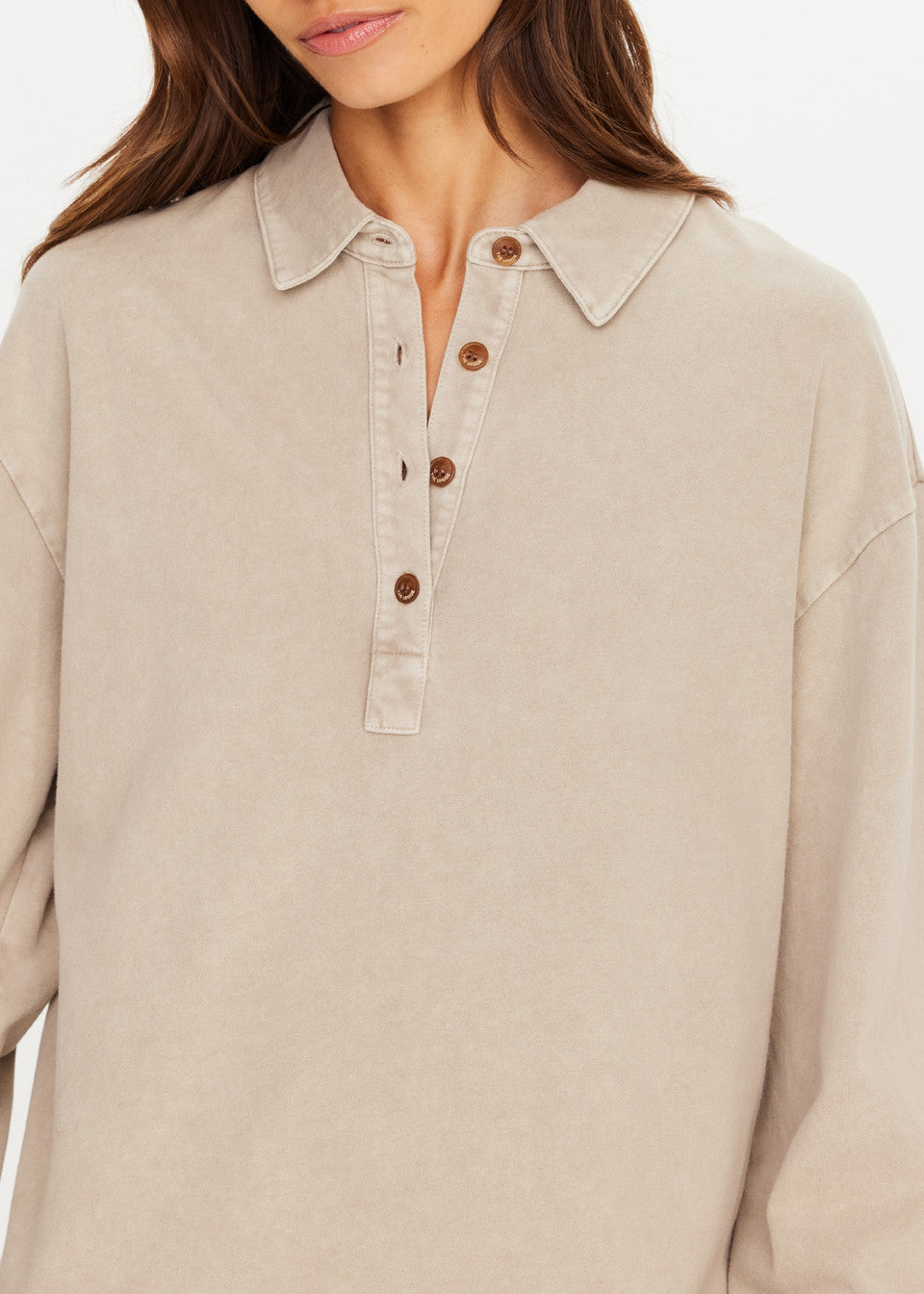 Soho rhea collared top, khaki