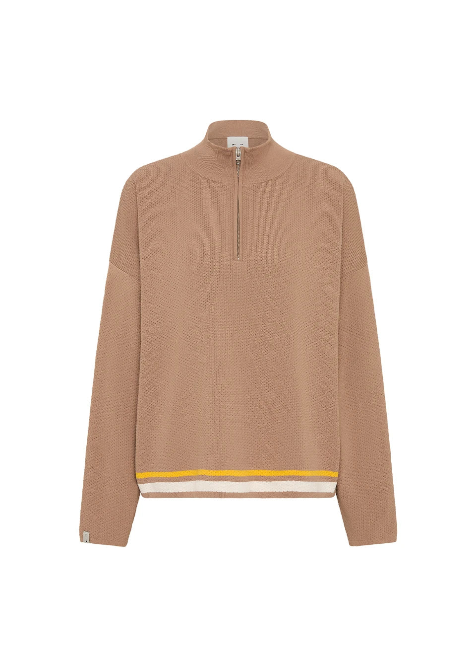 Veneto carter knit zip top, mocha
