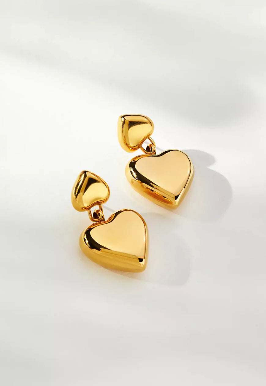 Romee heart earrings, gold