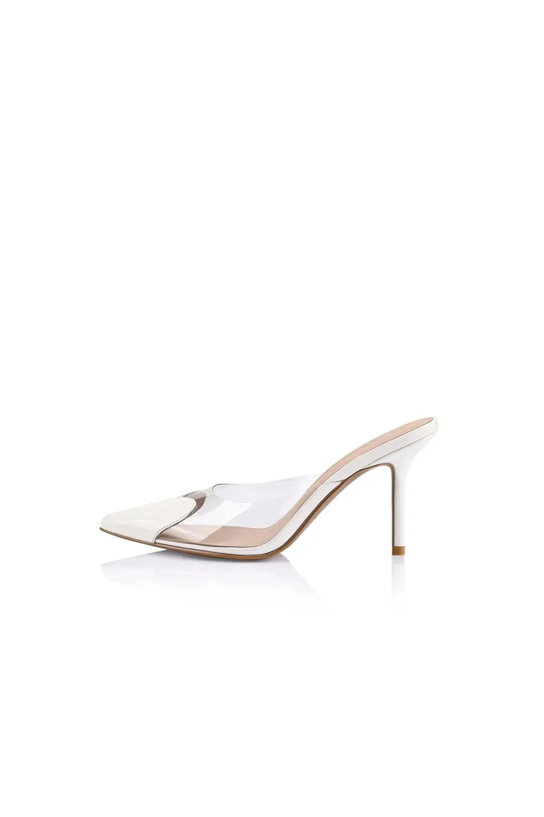 Raquel Mule, Vinylite & Ivory Patent Leather