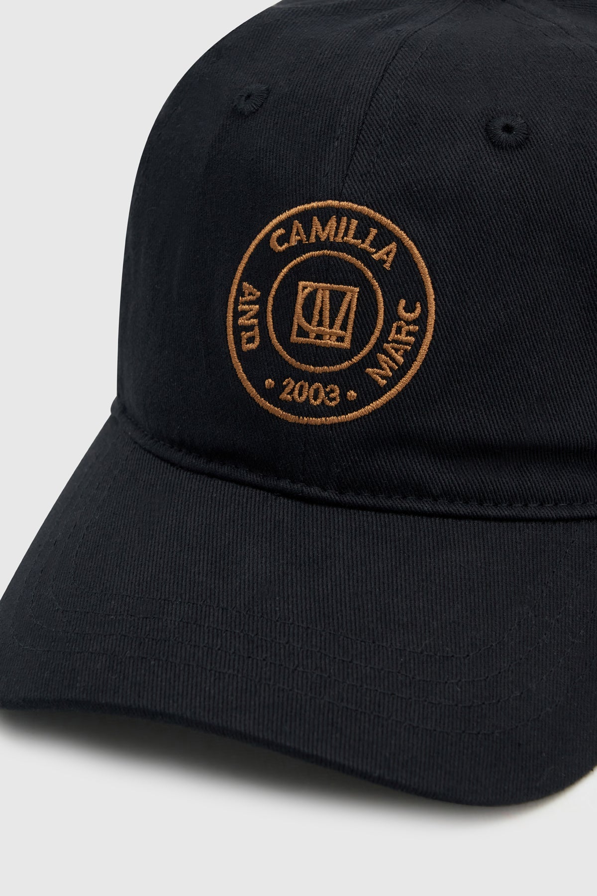 westley emblem logo cap, black/tan