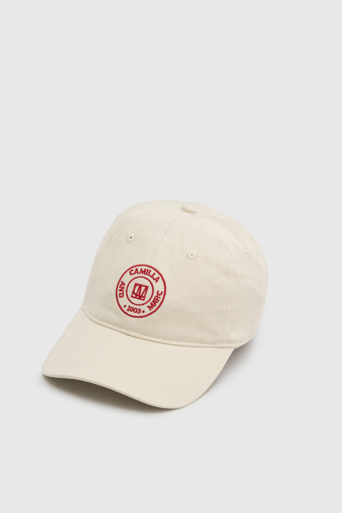 westley emblem logo cap, white/red